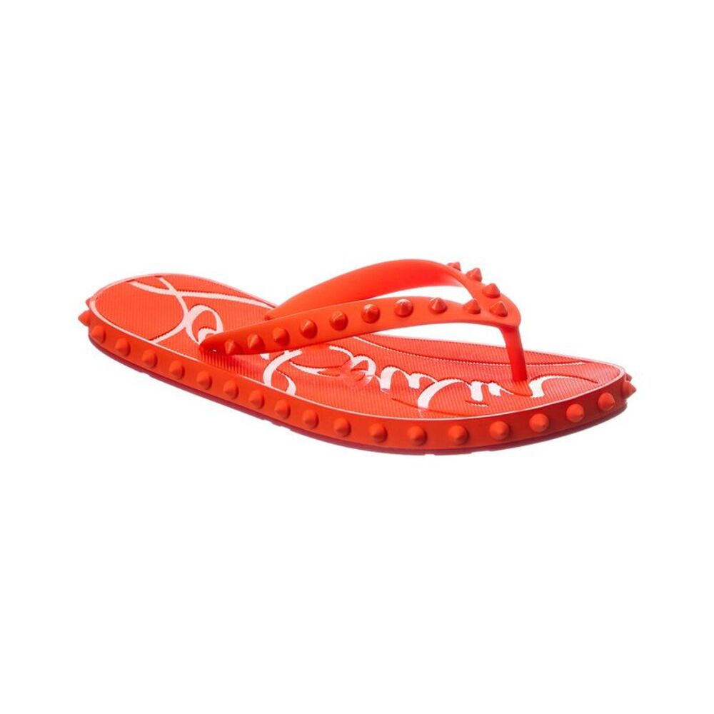 Christian Louboutin Super Loubi Rubber Flip Flop, Orange